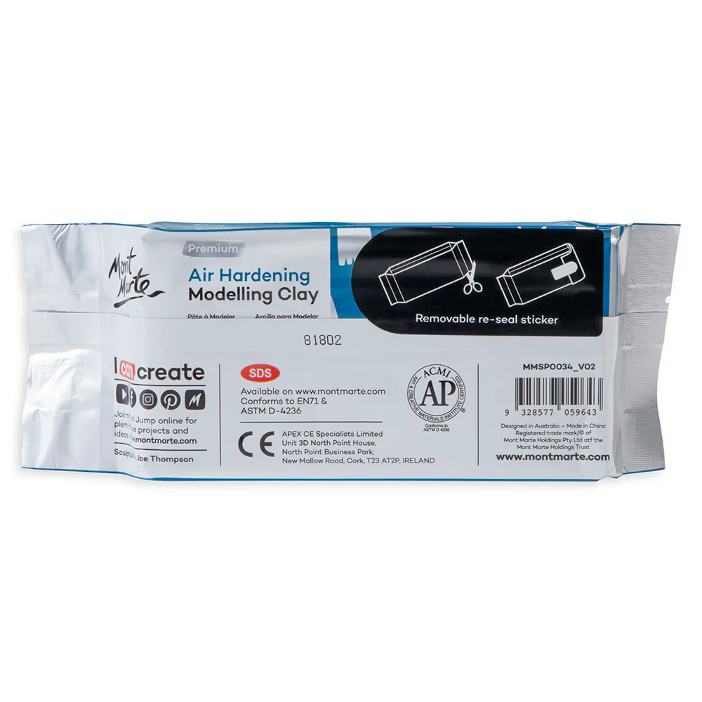 Air Hardening Modelling Clay Grey 500g - Image 2