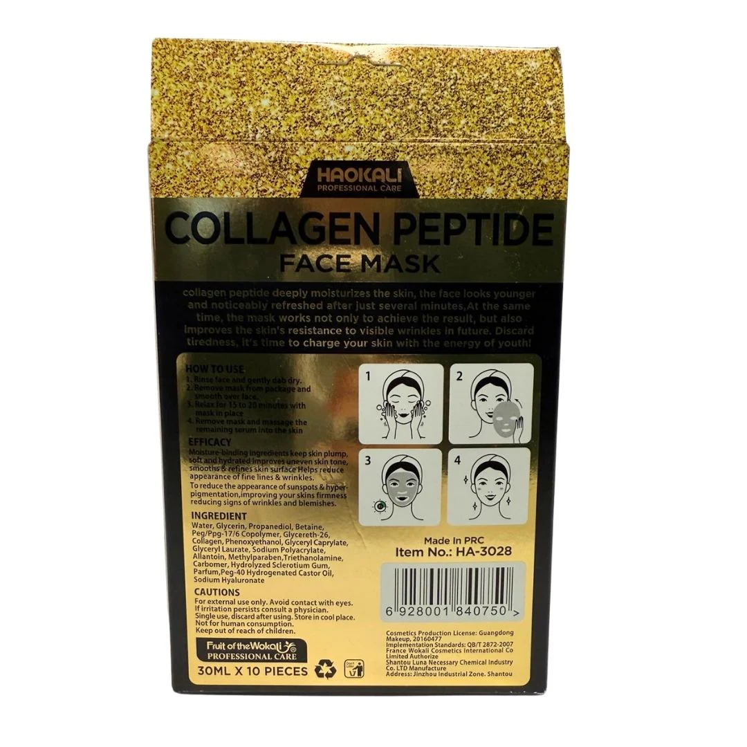 Face Mask - Collagen Peptide Whitening & Nourishing Treatment 10 Pack - Image 3