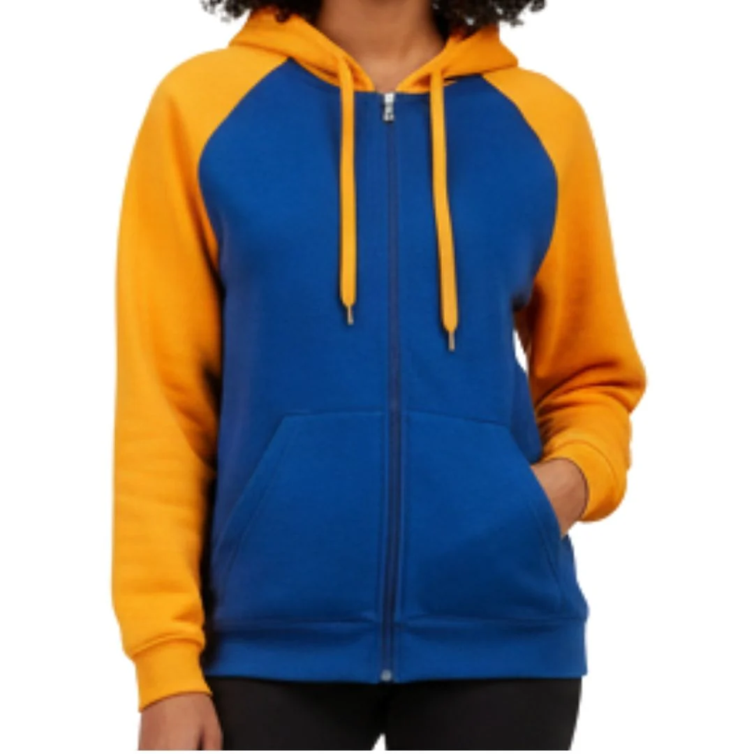 Two-Tone Full Zip Hooded Jacket - Image 3