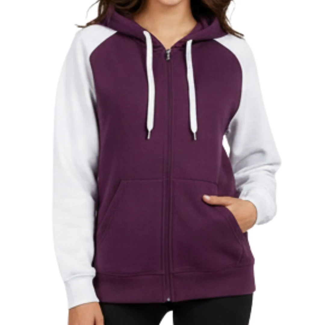 Two-Tone Full Zip Hooded Jacket - Image 4