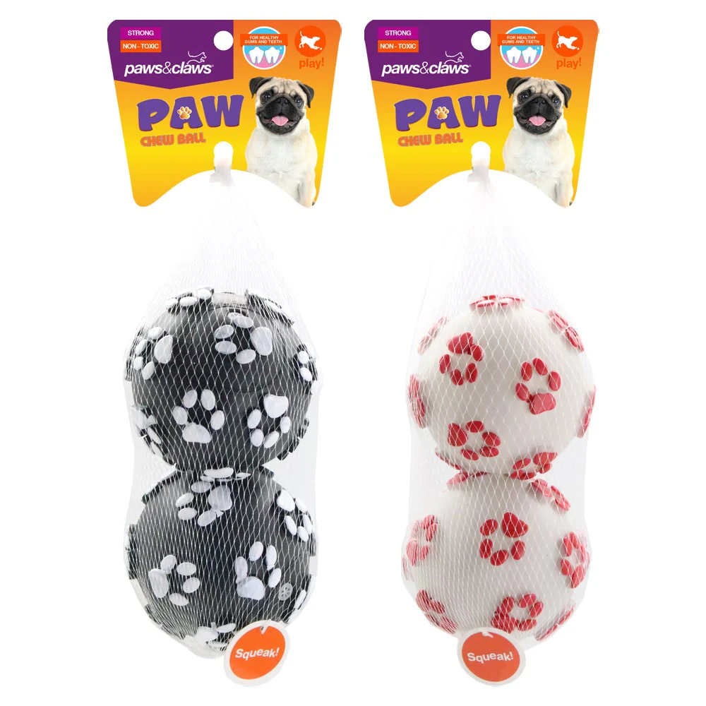 Paw Print Chew Ball - 2 Pack - Image 2