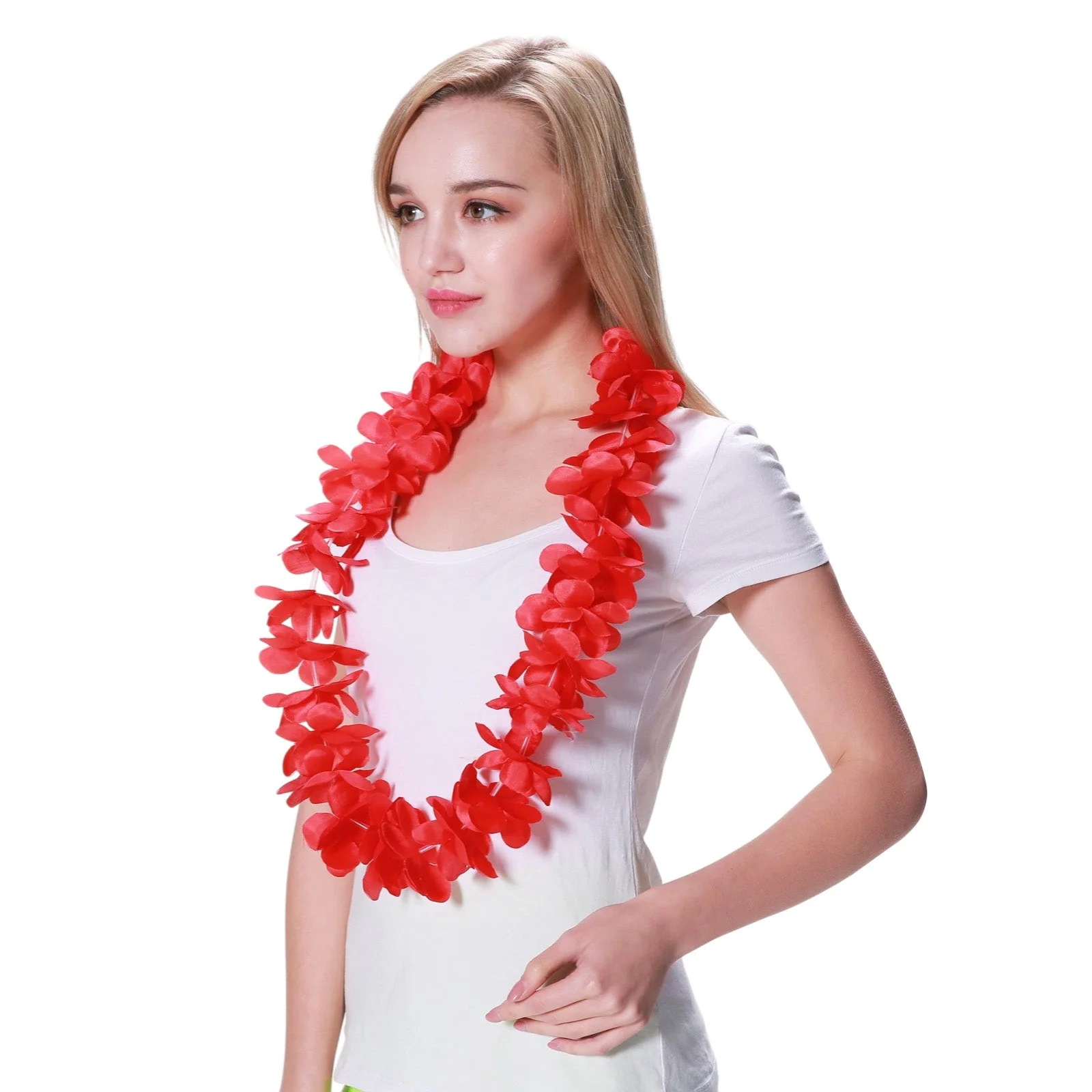 Red Flower Lei - Image 2