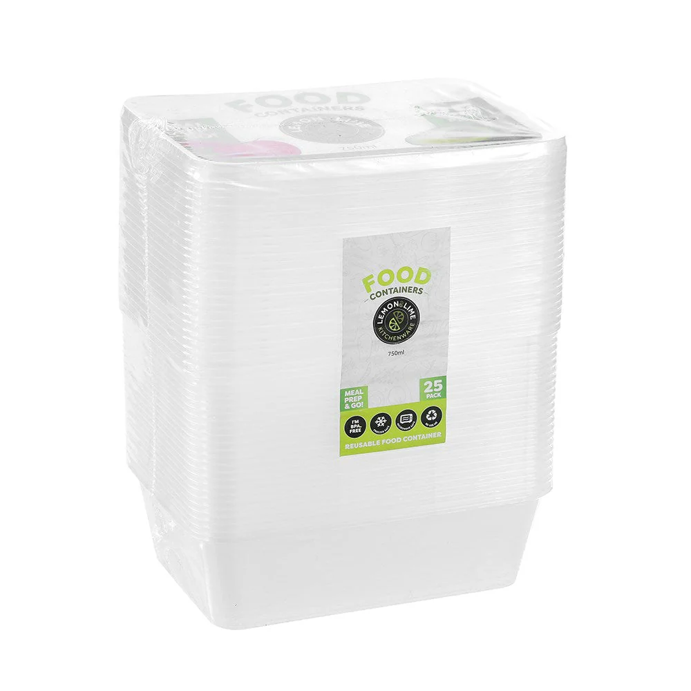 Reusable Food Container 750ml - 25 Pack - Image 2
