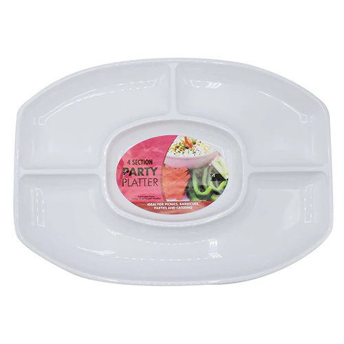 4 Section Oval Serving Platter