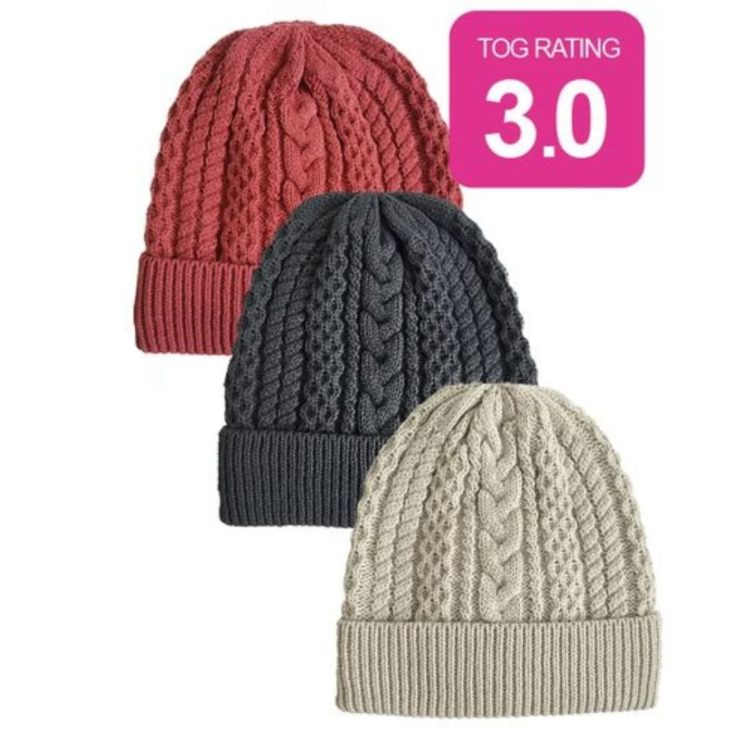 Women’s Heat Insulated Cable Beanie - Image 2
