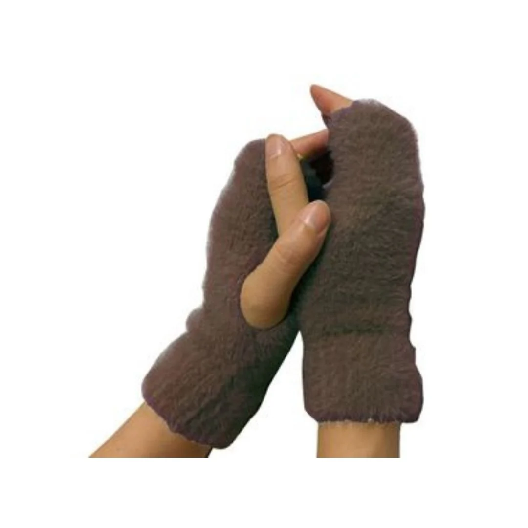 Women’s Plush Knit Fingerless Gloves - Image 2