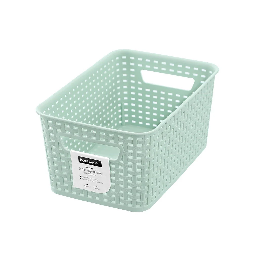 Woven Pastel Basket 18.5 x 28 x 13cm