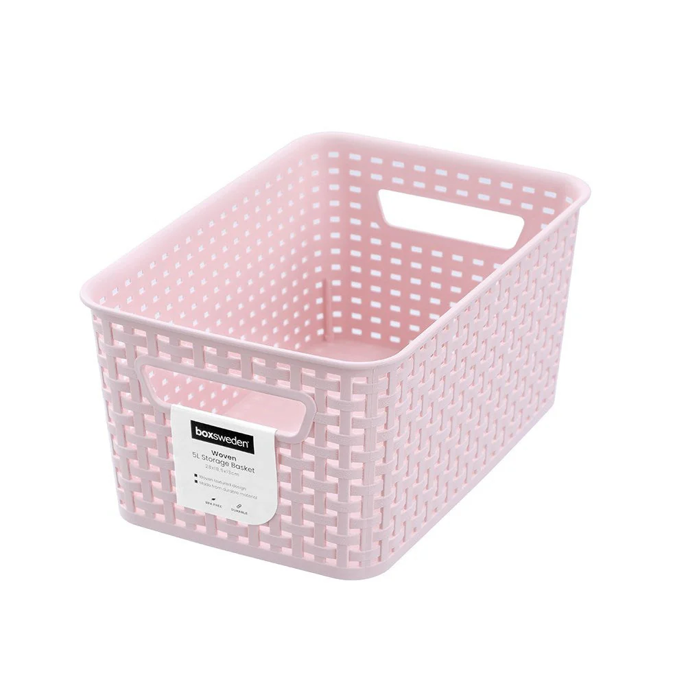 Woven Pastel Basket 18.5 x 28 x 13cm - Image 2