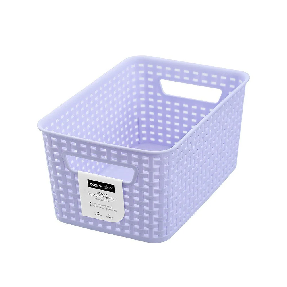 Woven Pastel Basket 18.5 x 28 x 13cm - Image 3