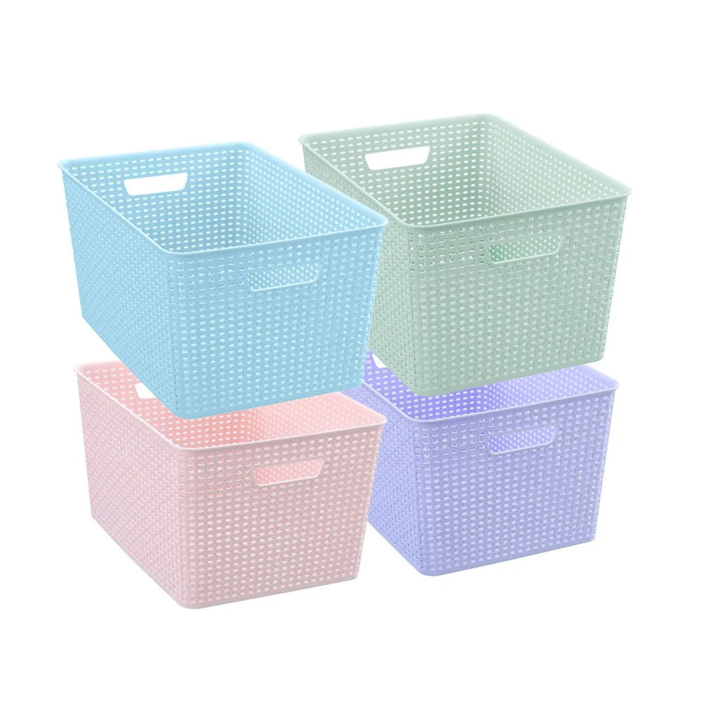 Woven Pastel Basket 28.5 x 41.5 x 22cm - Image 5